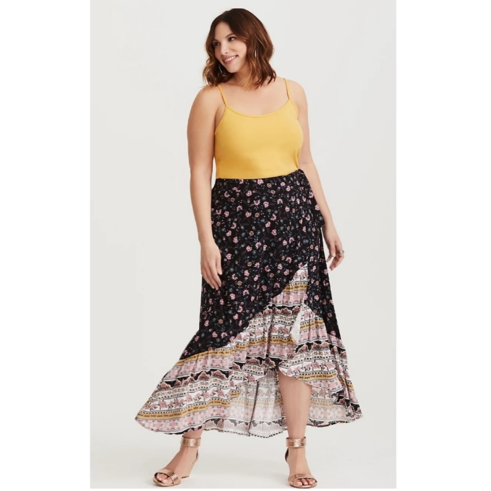 Floral Challis Wrap Skirt